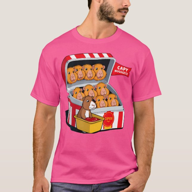 Capybara Nuggets Food Pun Capybara Älskare Chicken T Shirt (Framsida)
