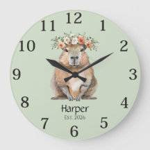 Capybara Nursery Wall Clock • Personalized