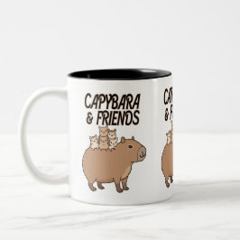 Capybara och Friends Mugg | Cute Animal Coffe