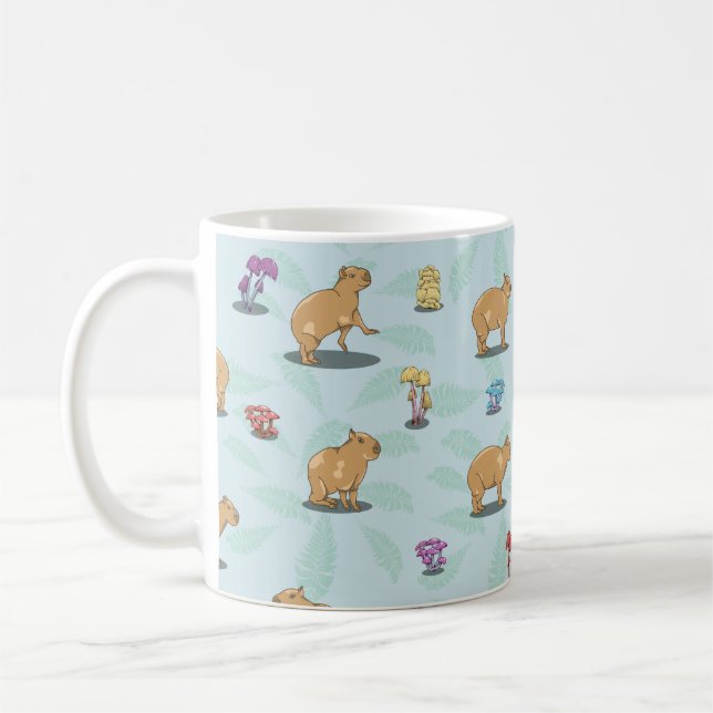 Capybara och mönster kaffemugg (Vänster)