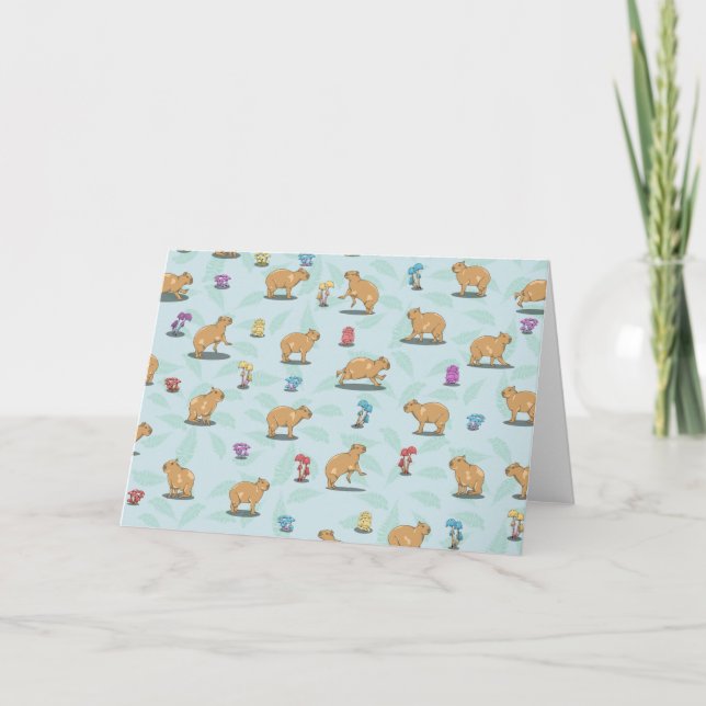 Capybara och mönster kort (Framsida)