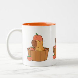 Capybara och Peach Mugg | Cute Fruit Älskare-kaffe