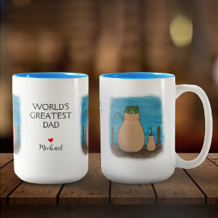 Capybara och Son Personlig Fars dag Två-Tonad Mugg