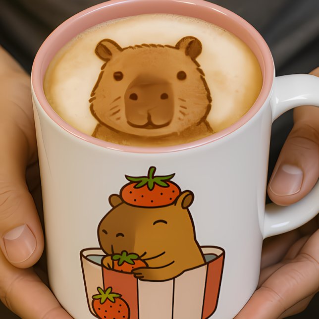 Capybara och Strawberry Mugg | Cute Fruit Älskare (Skapare uppladdad)
