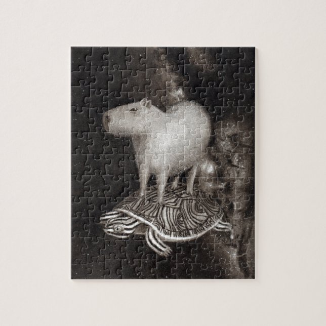 Capybara- och Terrapinflyg till och med Pussel (Vertikal)