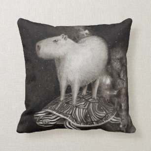 Capybara- och terrapinflyget till och med utrymme kudde