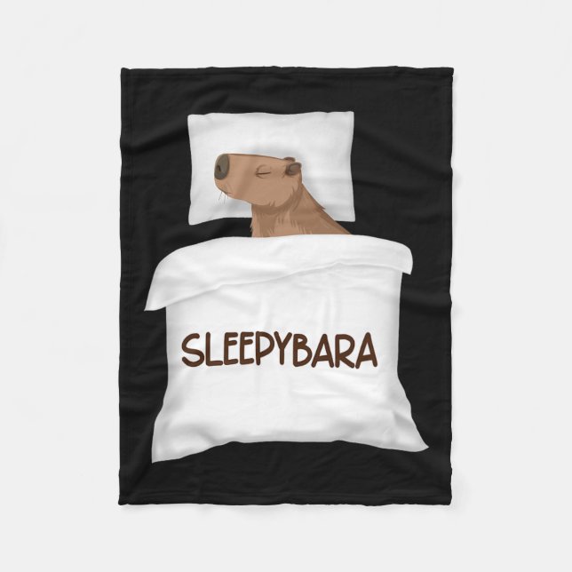 Capybara Officiell Ssov Pajamas Nightgown Sleepyba Fleecefilt (Framsidan)