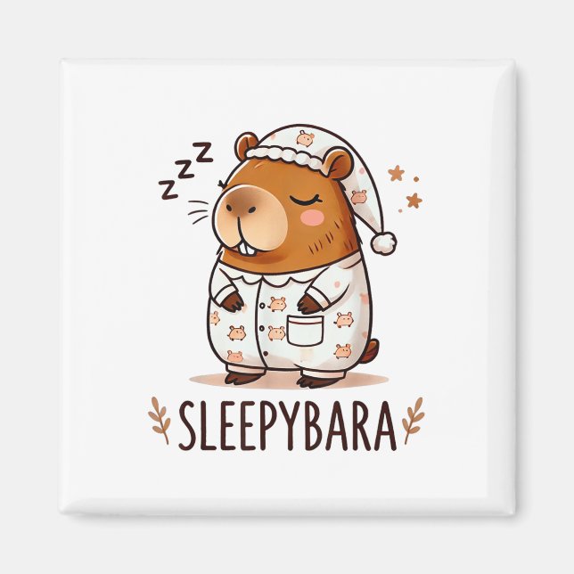 Capybara Officiell Ssov Pajamas Nightgown Sleepyba Magnet (Framsidan)