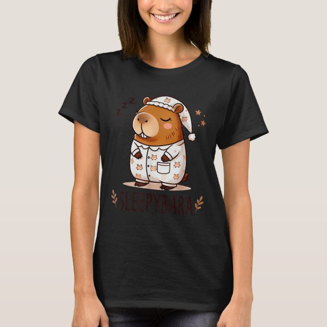 Capybara Officiell Ssov Pajamas Nightgown Sleepyba T Shirt (Framsida)