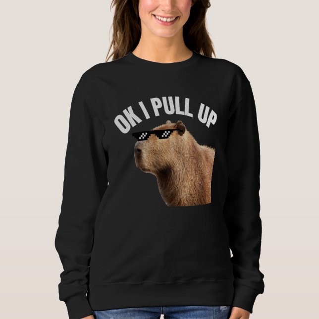 Capybara OK I Pull Up Rodent Animal Respect Joke   T Shirt (Framsida)