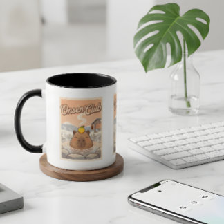 Capybara Onsen Club Mugg – Söt Japansk Varmkälla
