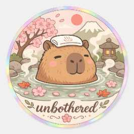 Capybara Onsen Spa Vibes Holografisk Klistermärke