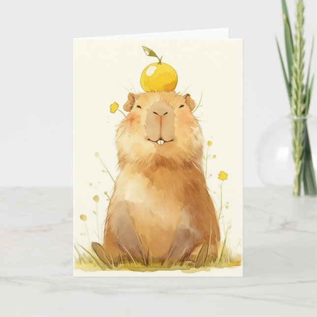 Capybara Orange You Glad Kort (Framsida)