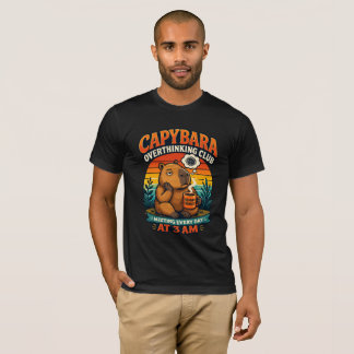 Capybara Overthinking Club Funny Anxiety Retro Vin T Shirt