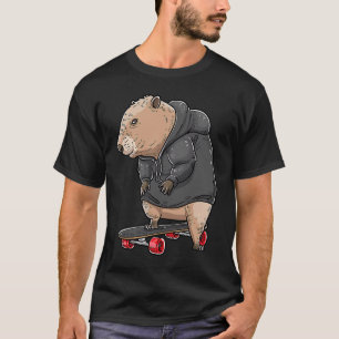 Capybara på en skateboard Rodent Skater Skateboard T Shirt