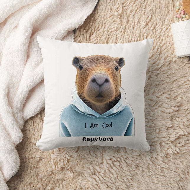CAPYBARA på ett hoodie jag är Coola Kudde (Filt)