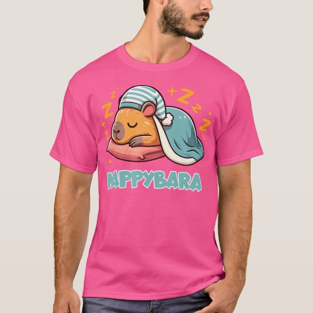 Capybara Pajamas for Nap Napping Capybara Nappybar T Shirt (Framsida)