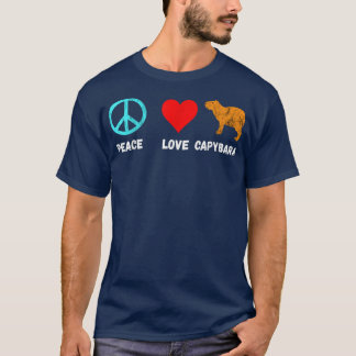 Capybara Peace Love Water Pig Guinea Pig  T Shirt