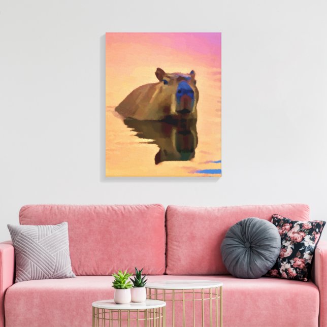 Capybara Peacful Canvastryck (Insitu (Vardagsrum))