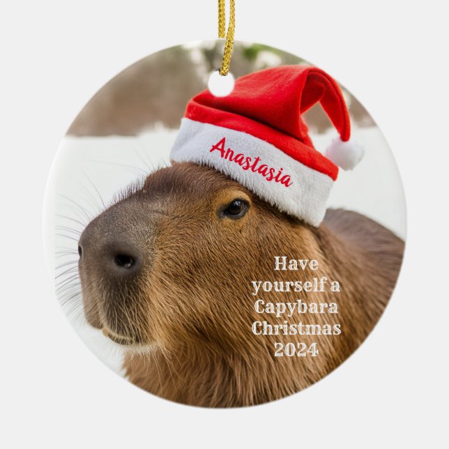 Capybara Personlig jul Ornament (Framsidan)
