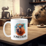 Capybara Personlig Kaffemugg<br><div class="desc">Den här designen kan vara personlig om du väljer Redigera design. Du kan också överföra till andra objekt. Kontakta mig på colorflowcreations@gmail.com eller använda alternativet chatta överst på sidan om du vill ha den här designen på en annan produkt eller behöver hjälp med den här designen. Se mer av mina...</div>