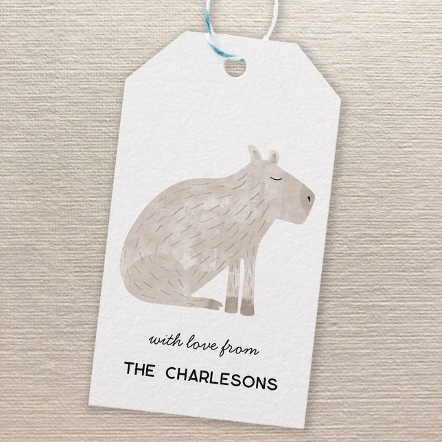 Capybara Personlig Presentetikett (Fun capybara personalized gift tags)