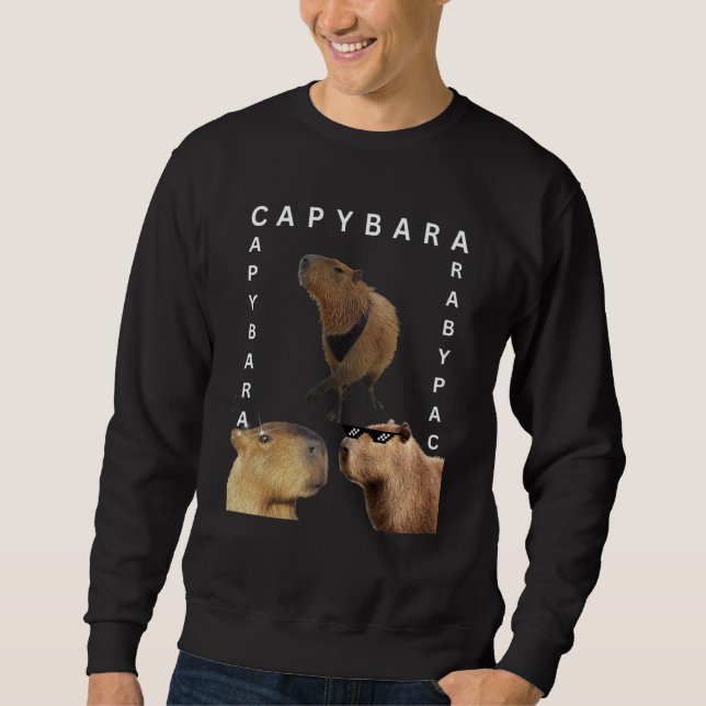 Capybara Photo Rodent Animal OK Pull Up Cappy Lång Ärmad Tröja (Framsida)