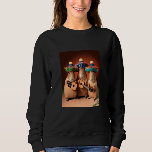 Capybara Playing Musical Instruments Cute Capybara T Shirt (Framsida)