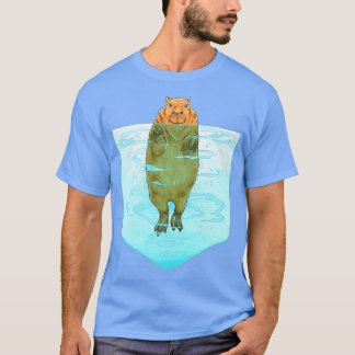 Capybara Pocket Funny i Bassäng Pocket T Shirt