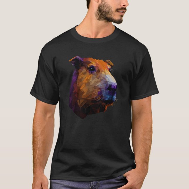 Capybara Polygon Animal Rodent Capibara Wildlife L T Shirt (Framsida)