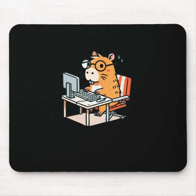 Capybara Programmer som arbetar med datorfästet Musmatta (Framsidan)