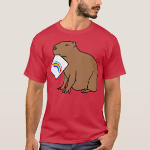 Capybara Puns med regnbåge någonstans T Shirt
