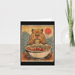 Capybara Ramen Japansk Rolig Grafisk Kawaii Anime Kort