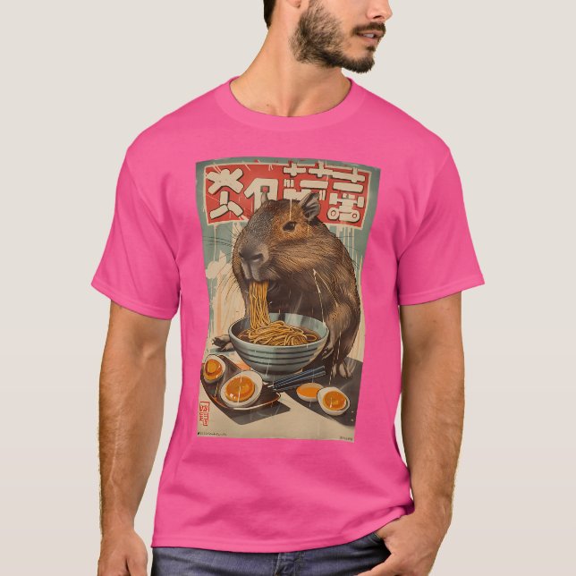 Capybara Ramen Japansk T Shirt (Framsida)