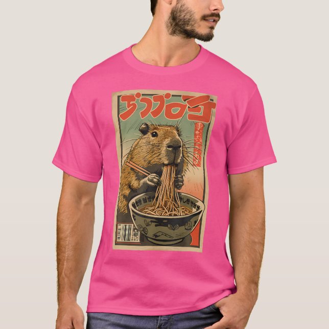 Capybara Ramen Japansk T Shirt (Framsida)