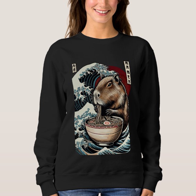 Capybara Ramen Noodle Japanese Kawaii Capybaras T Shirt (Framsida)