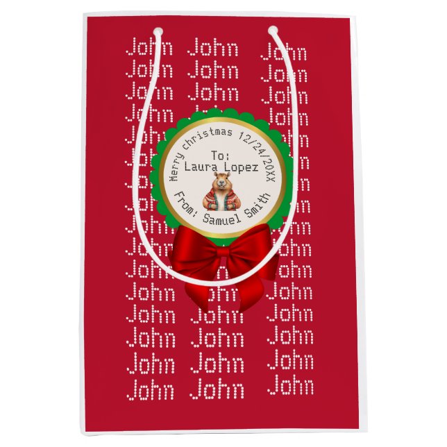 CAPYBARA RED XMAS NAME EDITABLE  (Framsidan)