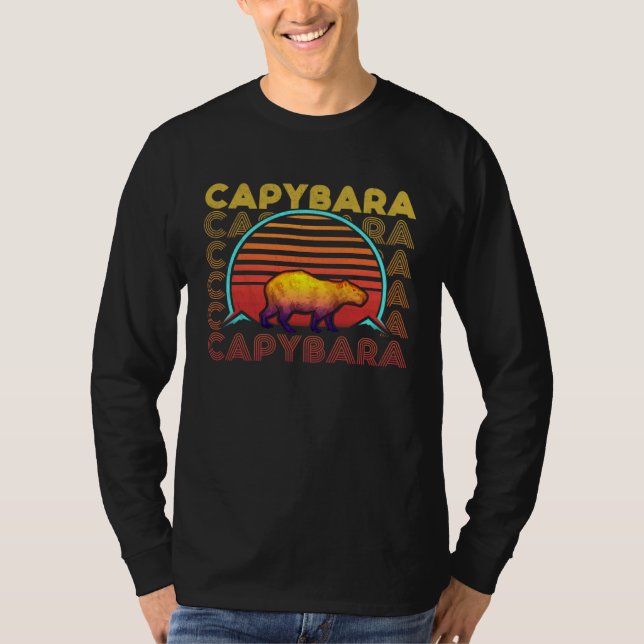 Capybara Retro Capibara Grafisk Gnagare T Shirt (Framsida)