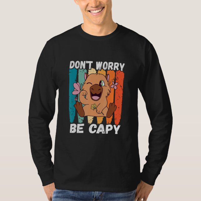 Capybara  Retro Don t Worry Capybara Rodent Animal T Shirt (Framsida)