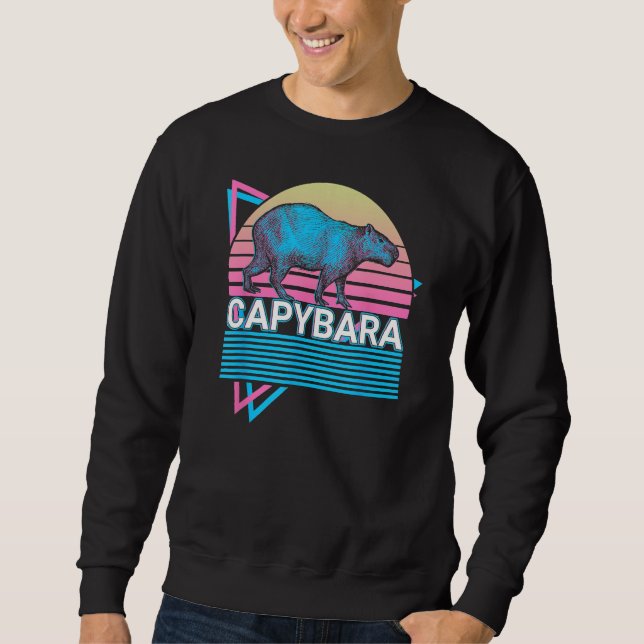 Capybara Retro Lång Ärmad Tröja (Framsida)