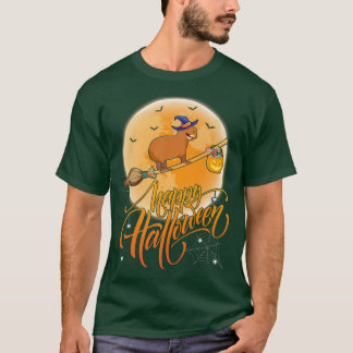 Capybara Ride Witch Shot Måne Vintage Capybara Hal T Shirt