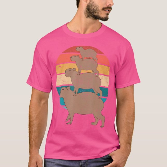 Capybara Riding Capybara T Shirt (Framsida)