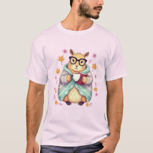 Capybara Ridning på en Bok och Dricker Kaffe  Körs T Shirt