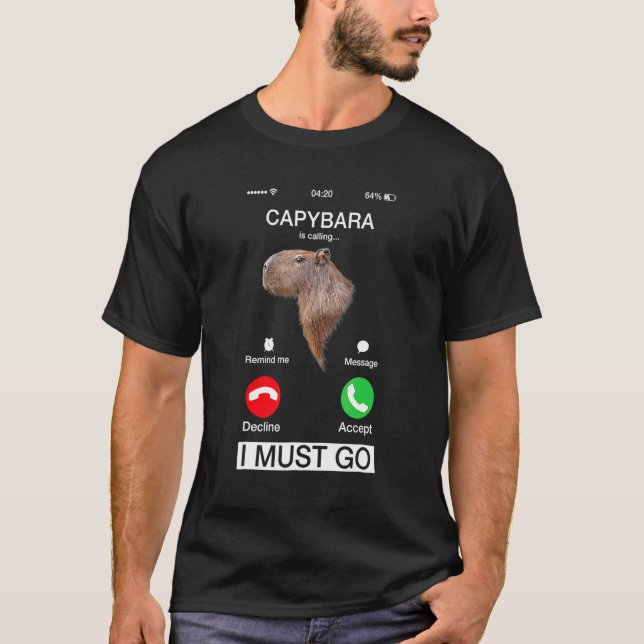 Capybara Ringer  Capibara Gnagare Djur  Humor T Shirt (Framsida)