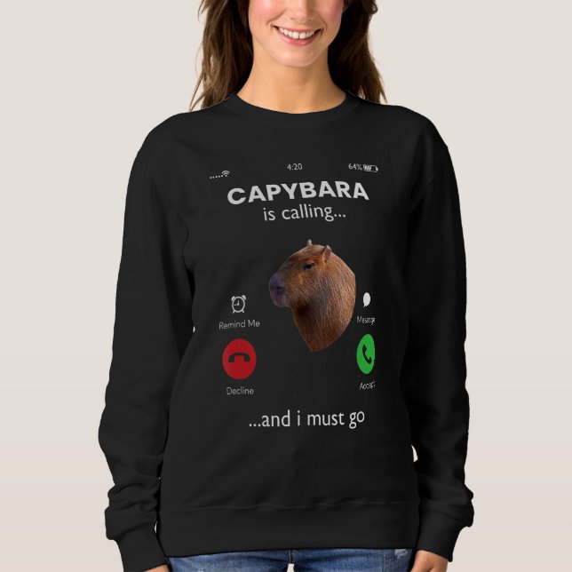 Capybara ringer och jag måste gå med Capybara T Shirt (Framsida)