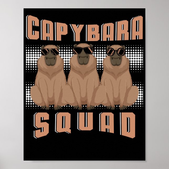 Capybara Rodent Animal Squad Poster (Framsidan)