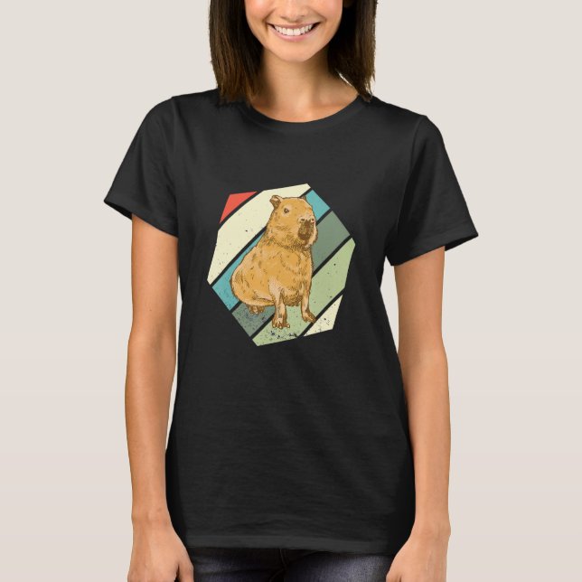 Capybara  Rodent Hexa Capybara Retro  Capybara T Shirt (Framsida)