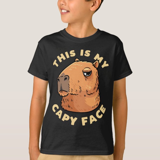 Capybara Rodent This Is My Capy Face T Shirt (Framsida)
