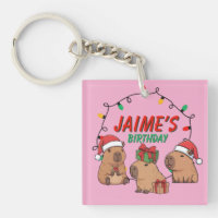 Capybara Rosa Jul Holiday Födelsedag