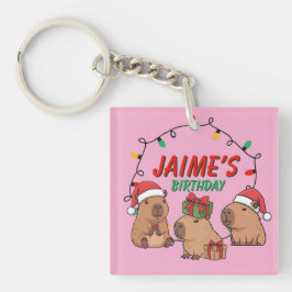 Capybara Rosa Jul Holiday Födelsedag